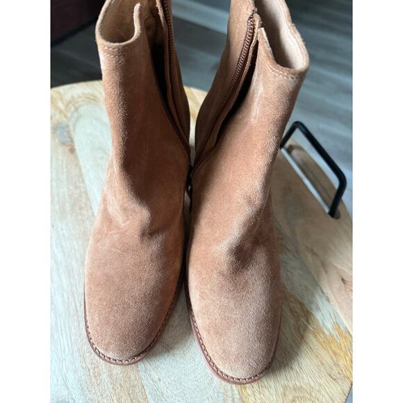 Soludos Brown Suede Leather Zip Up Heeled Boots, size 6.5 Women's - Picture 6 of 6